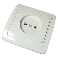 Розетка без заземления с рамкой ASD Classico 2022 1-м. белый картинка